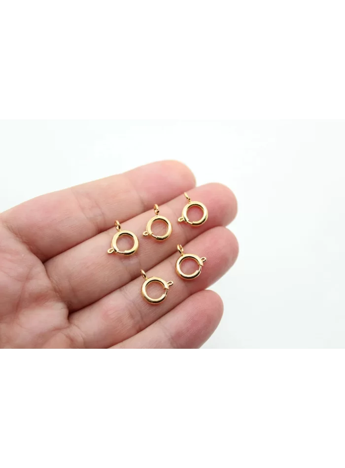 Altın Kaplama Büyük Yuvarlak Kilit 8mm