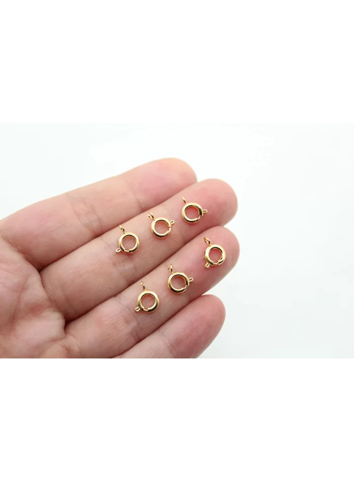 Altın Kaplama Orta Yuvarlak Kilit 6mm