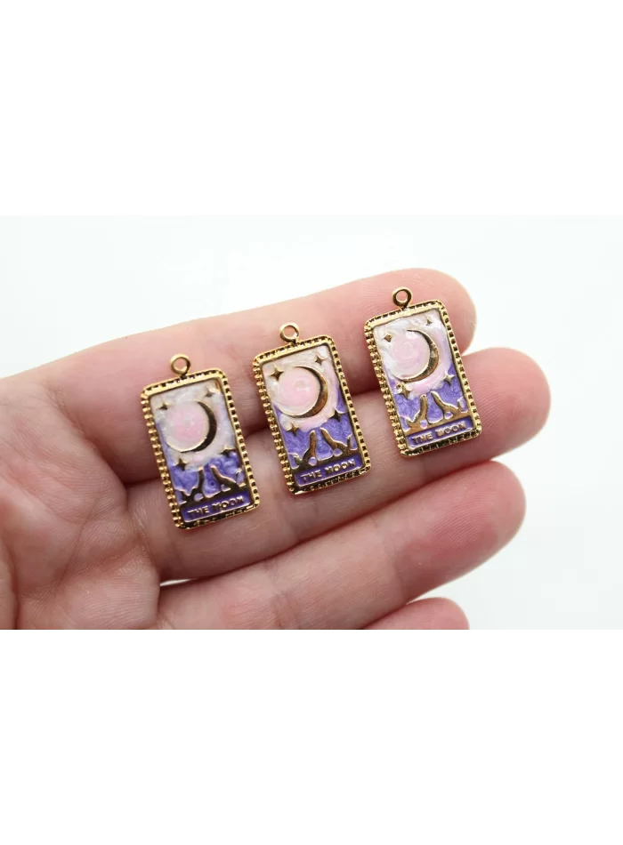 Altın Kaplama Renkli The Moon Tarot