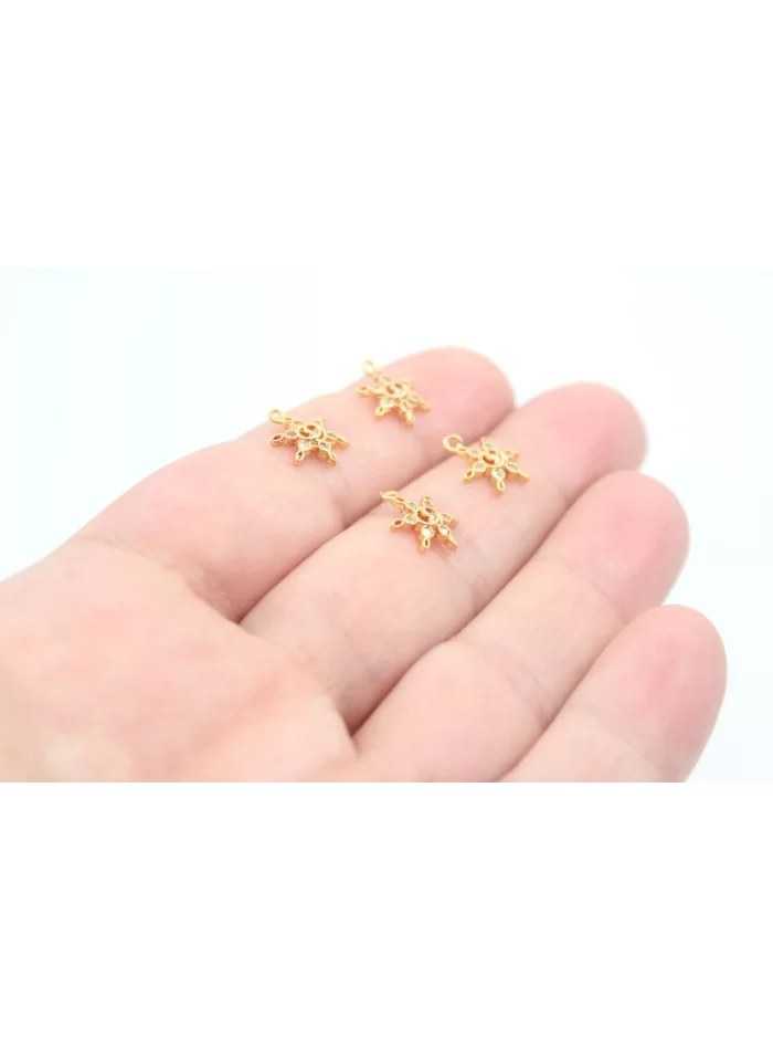 Altın Kaplama Zirkon Taşlı Mini Güneş