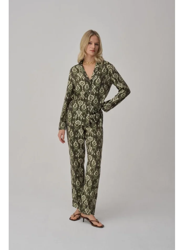 AMY Şık ve Rahat Kadın Pijama Takımı Yeşil