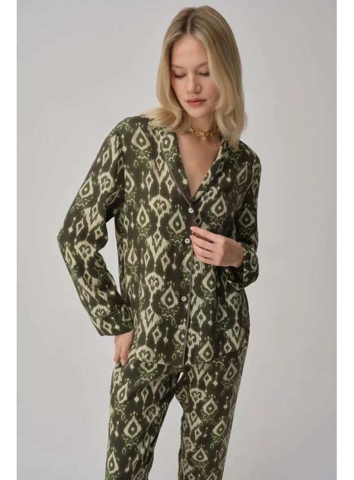 AMY Şık ve Rahat Kadın Pijama Takımı Yeşil