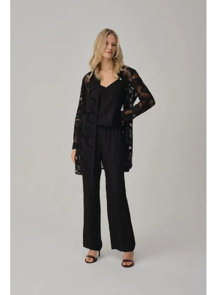 Anna Şık Rahat Kadın Kimono Pijama Takımı Siyah
