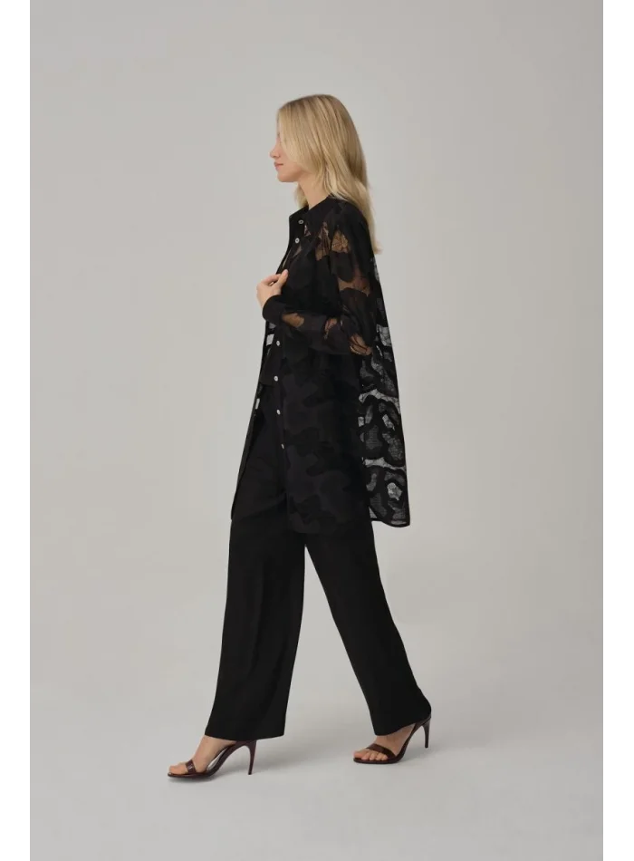 Anna Şık Rahat Kadın Kimono Pijama Takımı Siyah