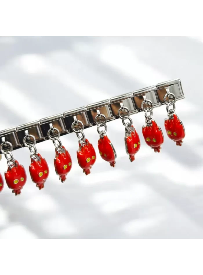Ateş Desenli İtalyan Charm Sallantılı