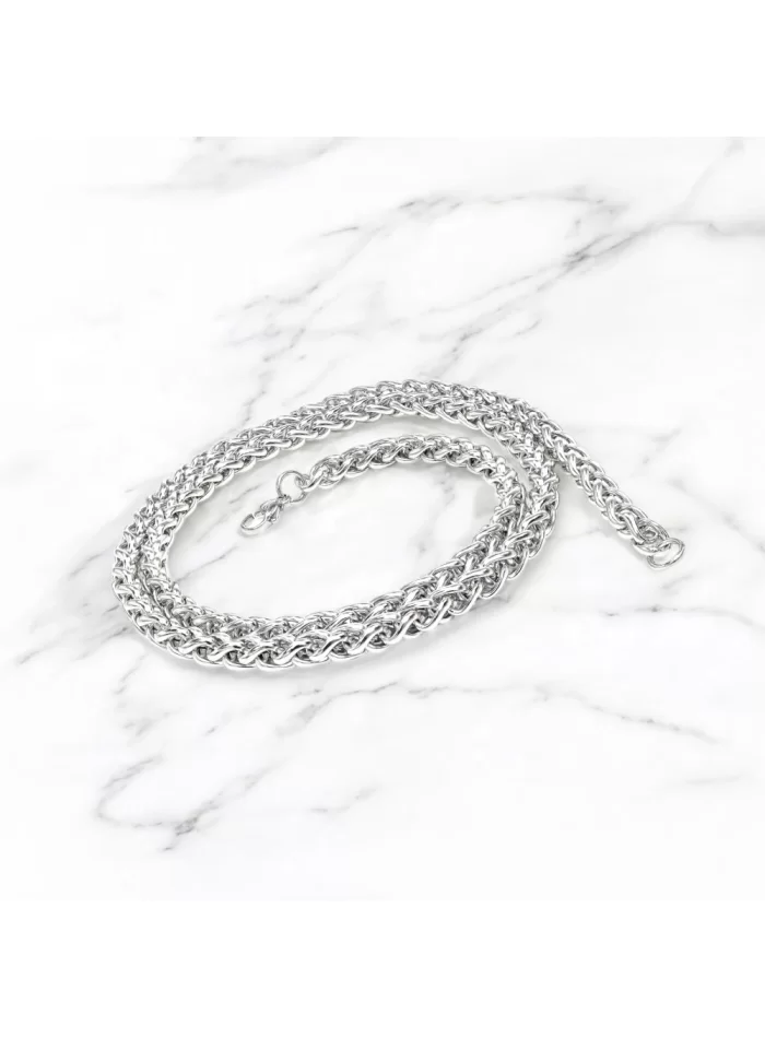 Beyaz Renk Çelik Kolye 6Mm