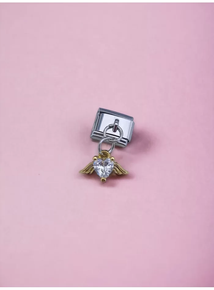 Beyaz Taşlı Sallantılı Charm