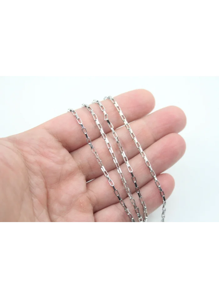 Çelik Gümüş 2mm Küp Zincir