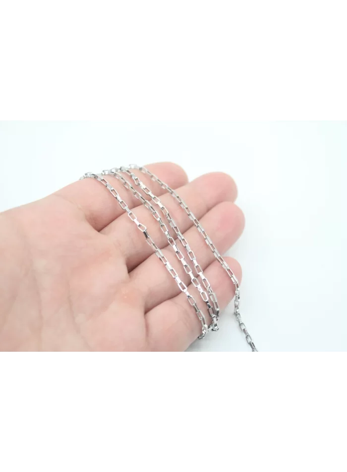 Çelik Gümüş 2mm Küp Zincir