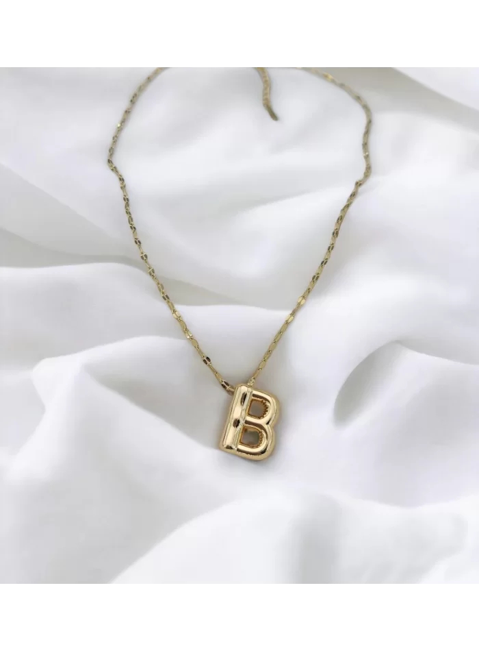Çelik Harf Kolye Gold B