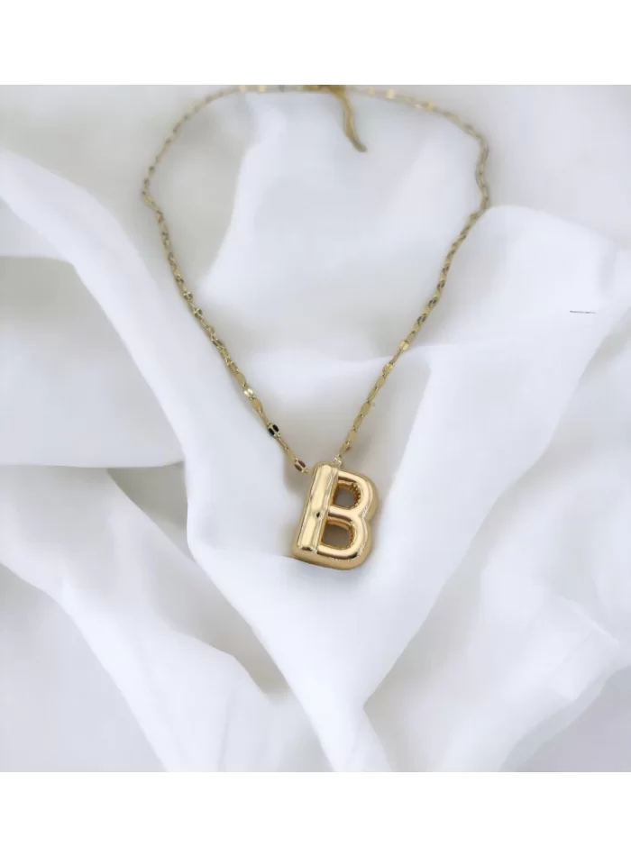 Çelik Harf Kolye Gold B