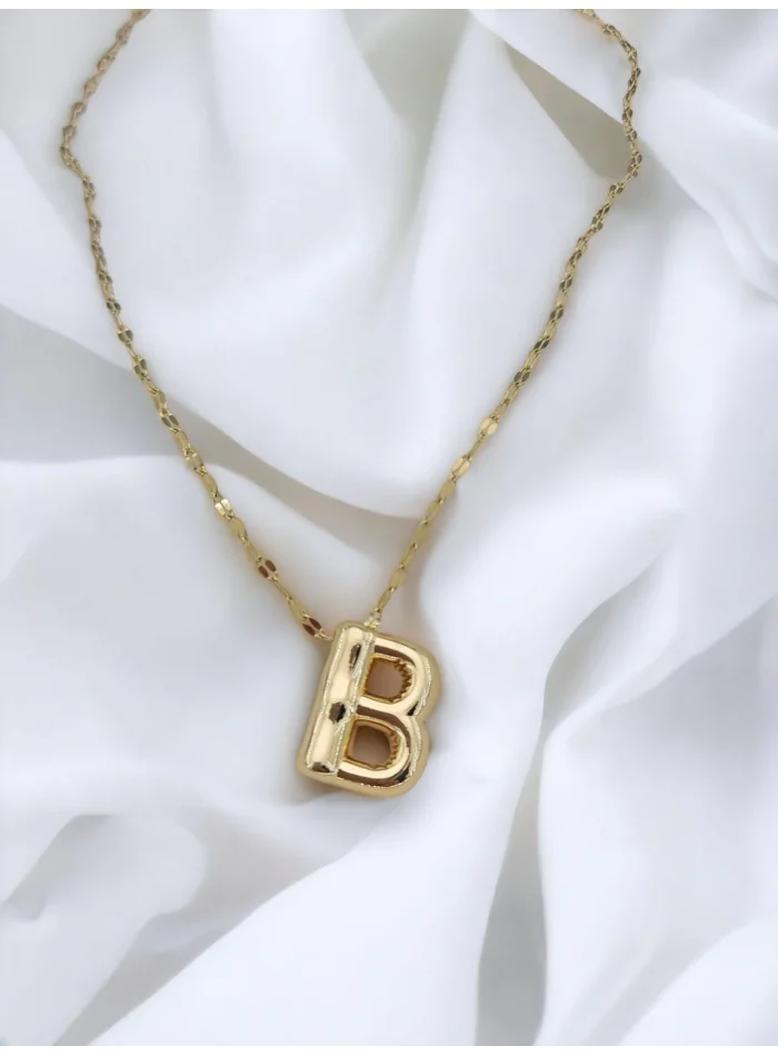 Çelik Harf Kolye Gold B