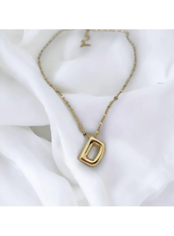 Çelik Harf Kolye Gold D