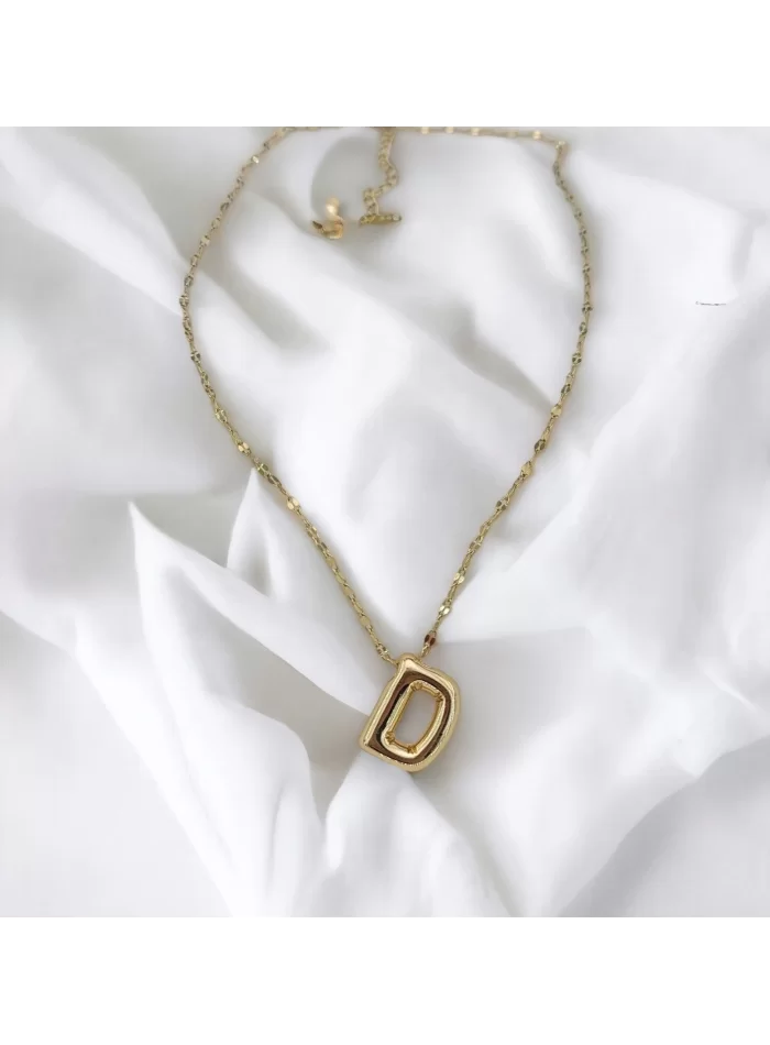 Çelik Harf Kolye Gold D