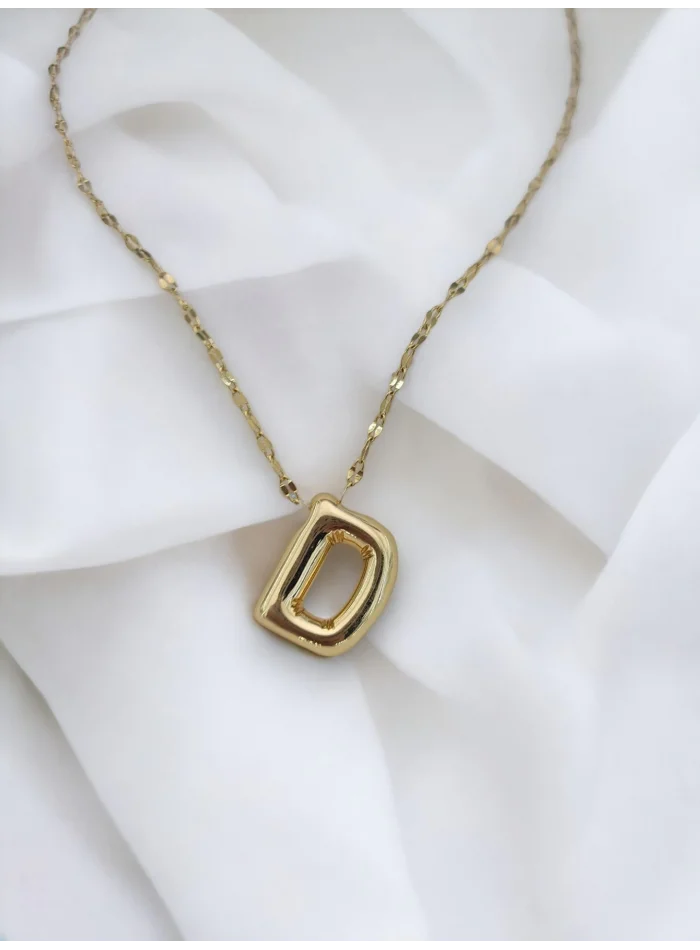 Çelik Harf Kolye Gold D