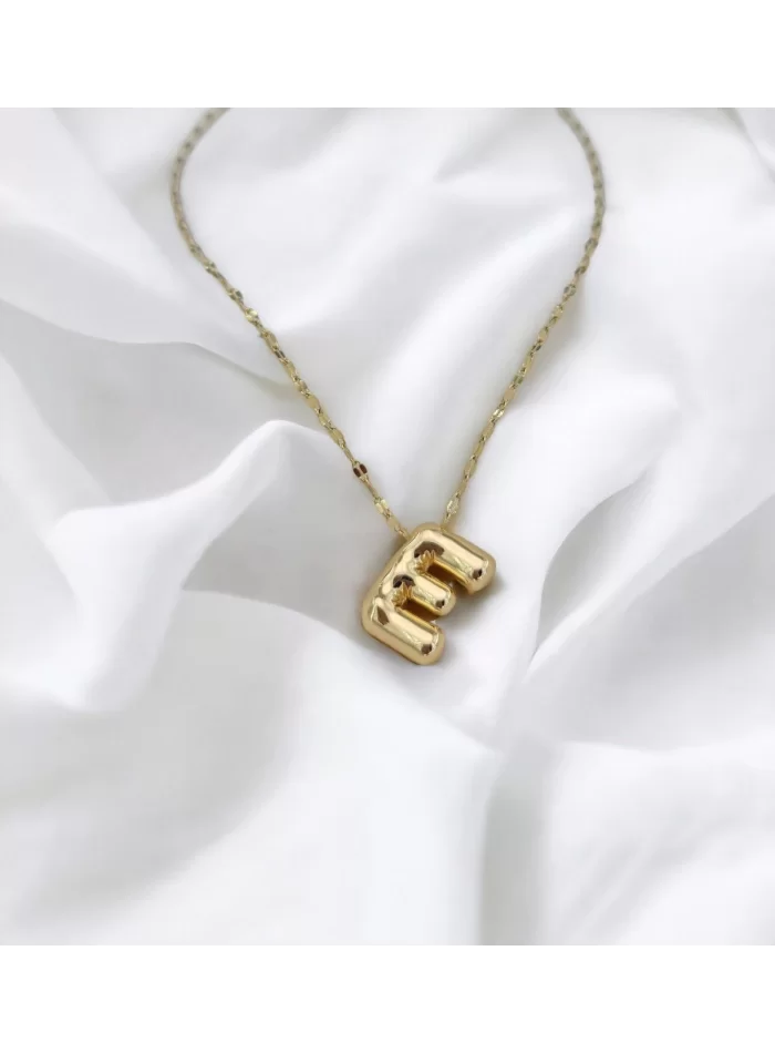 Çelik Harf Kolye Gold E