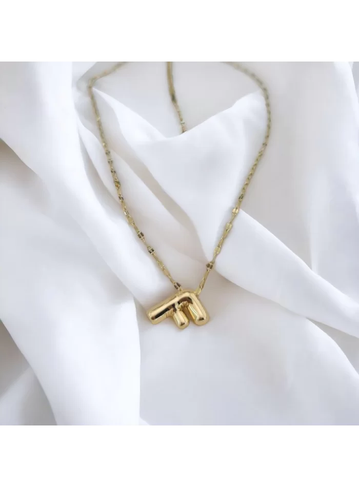 Çelik Harf Kolye Gold F