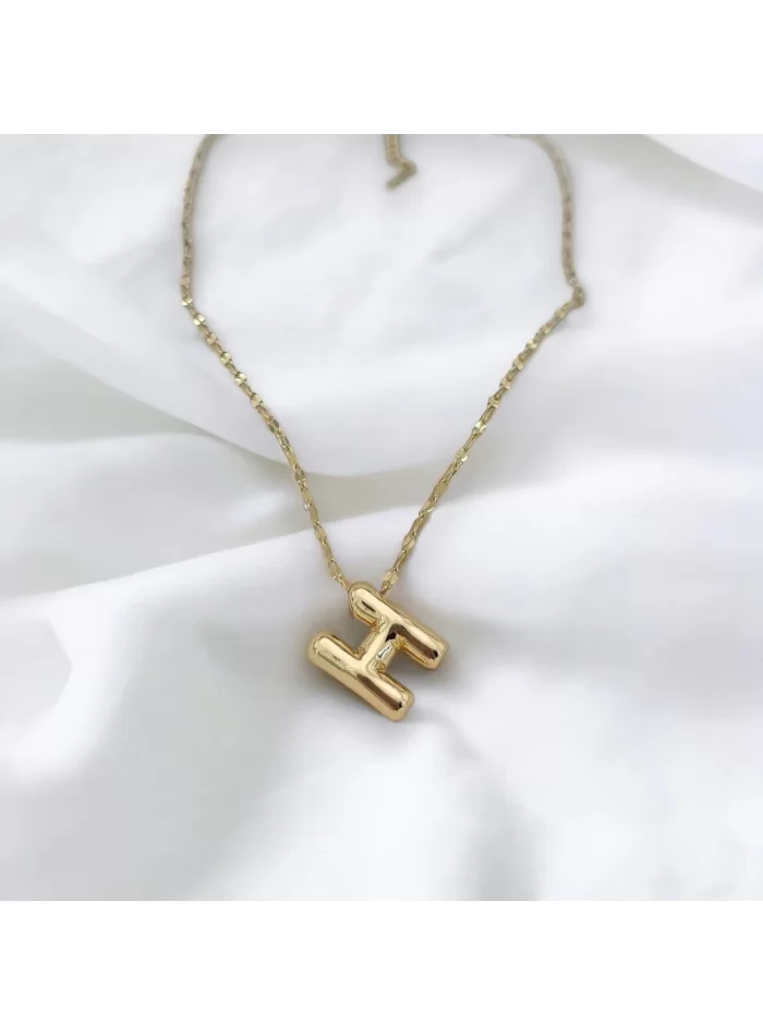 Çelik Harf Kolye Gold H