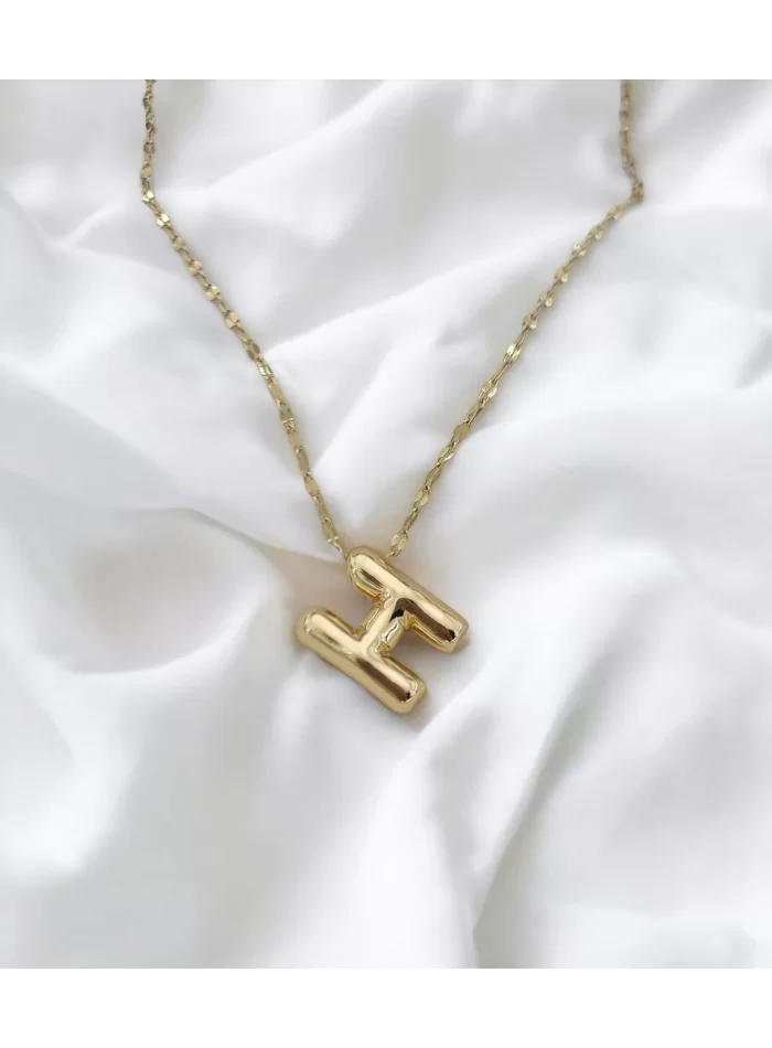 Çelik Harf Kolye Gold H