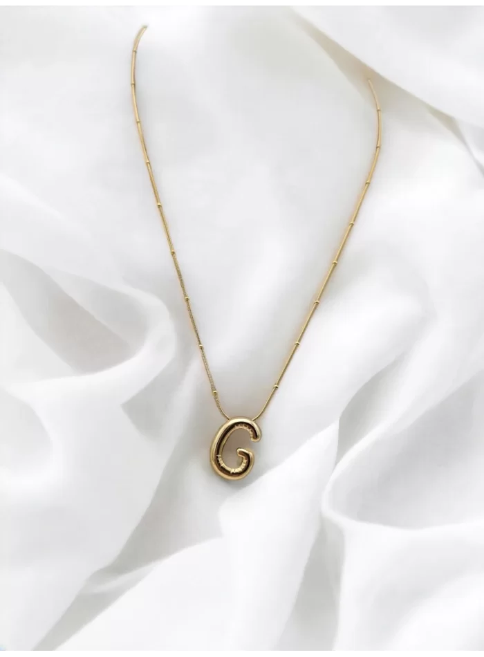 Çelik Harf Kolye Gold İtalyan Zincir G