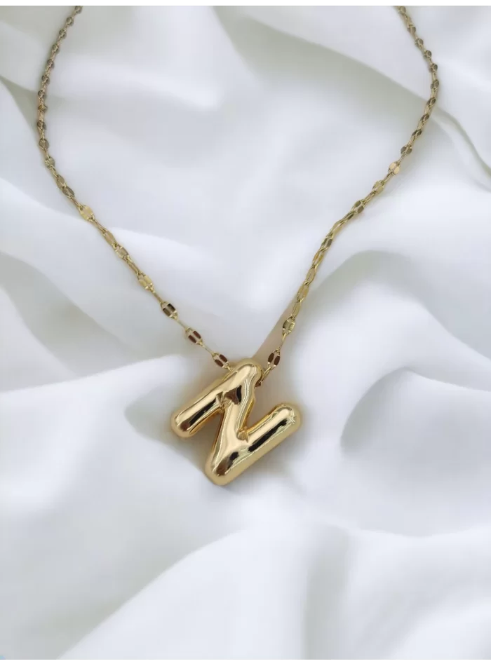 Çelik Harf Kolye Gold N