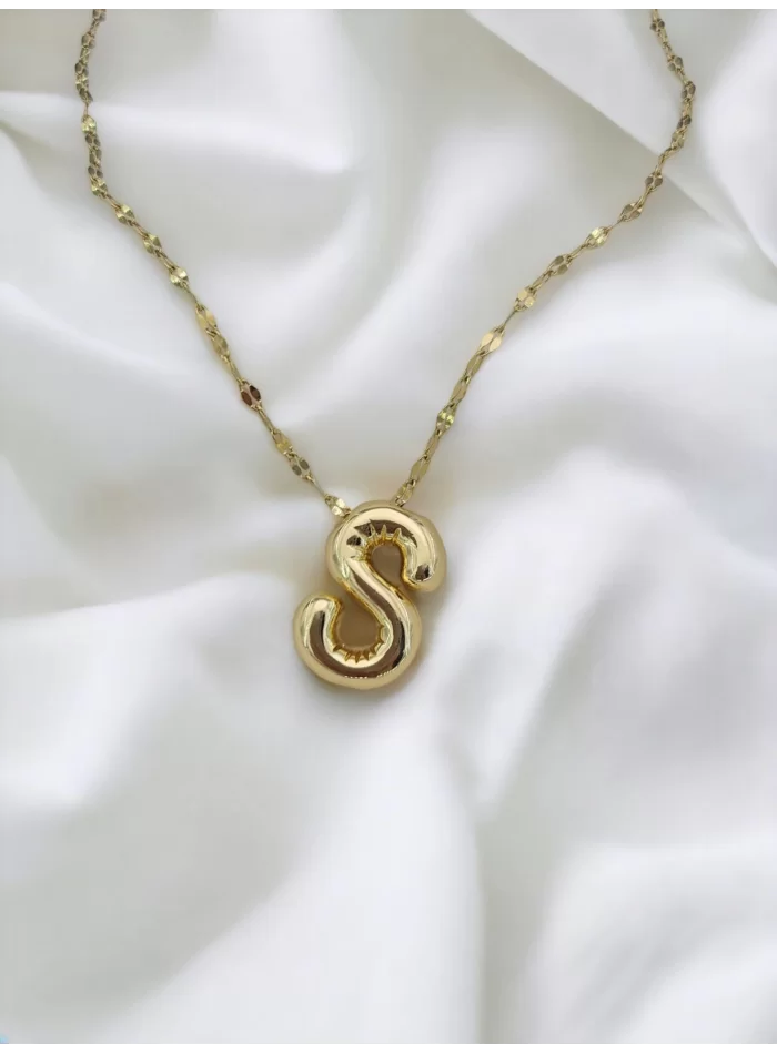 Çelik Harf Kolye S Gold