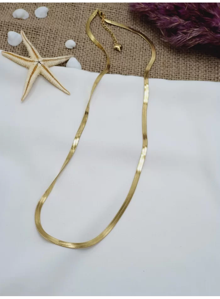 Çelik İtalyan Zinciri Kolye Gold Renk 60cm