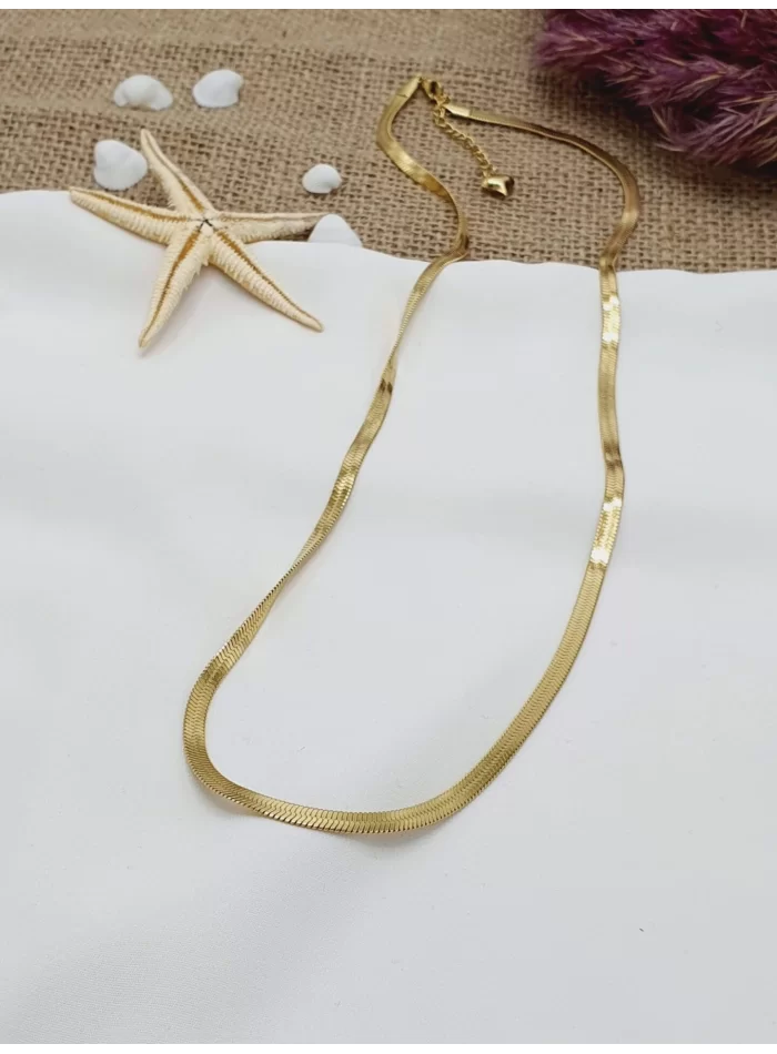 Çelik İtalyan Zinciri Kolye Gold Renk 60cm