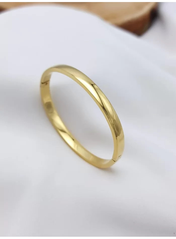 Çelik Oval Bilezik Gold Renk