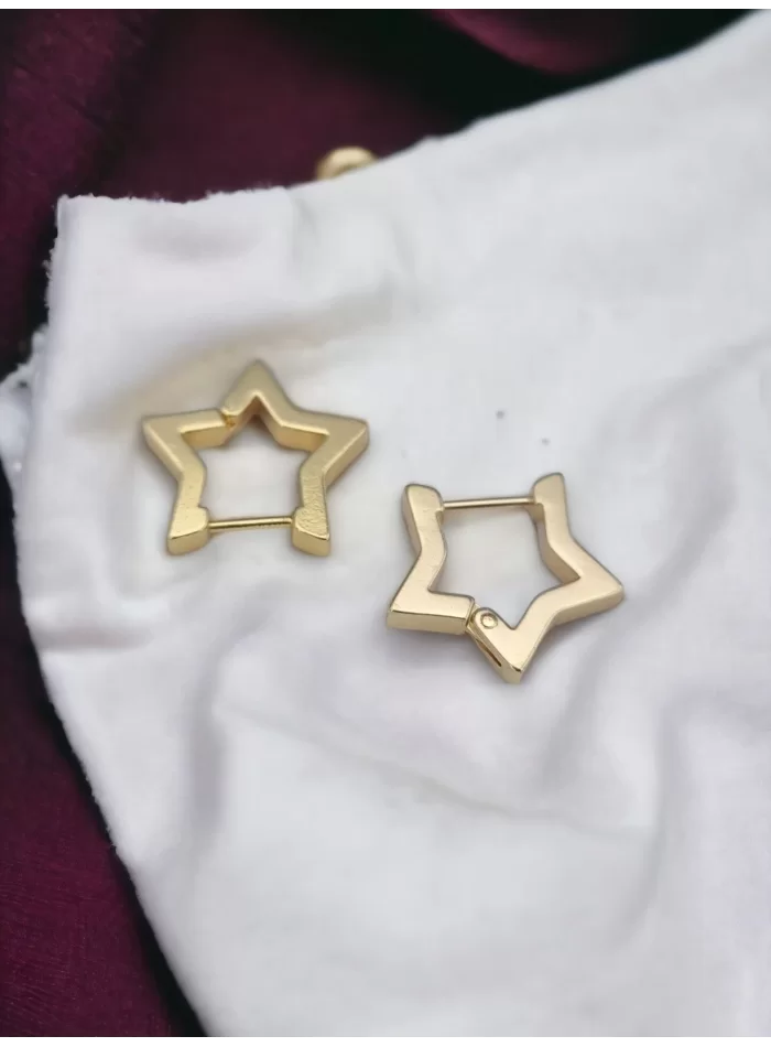 Çelik Yıldız Küpe Gold Renk