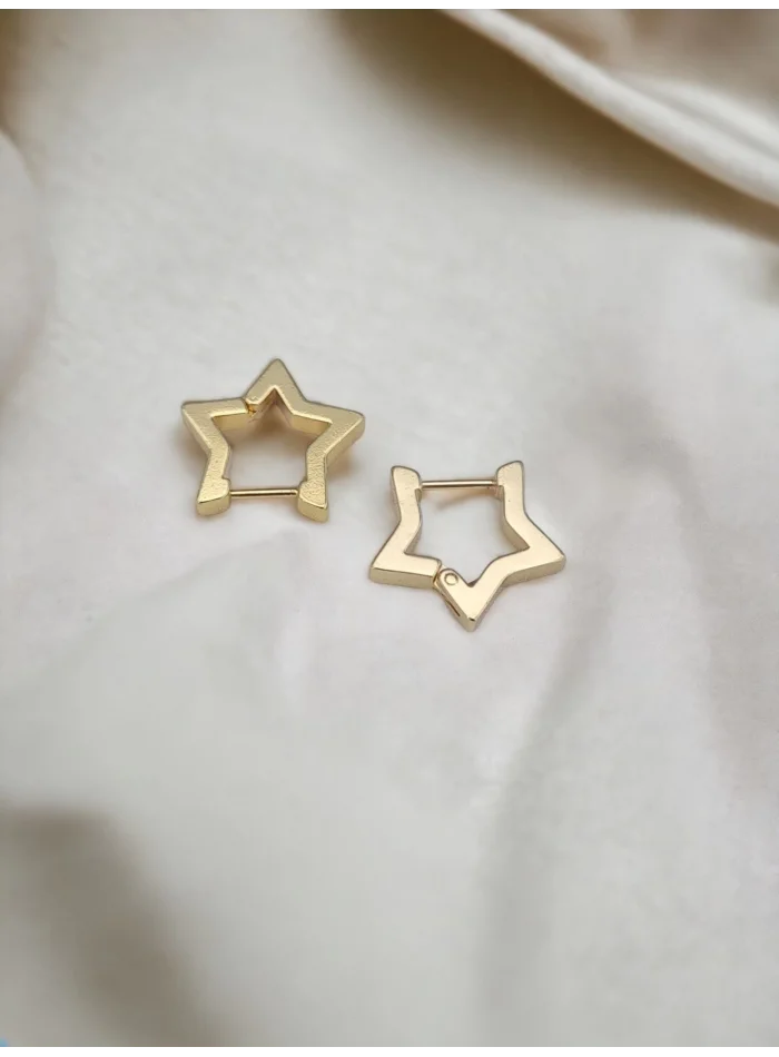 Çelik Yıldız Küpe Gold Renk