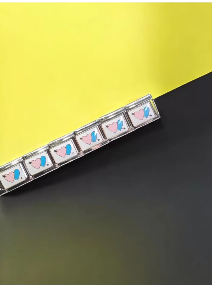 Çift Kalp Detaylı İtalyan Charm 2