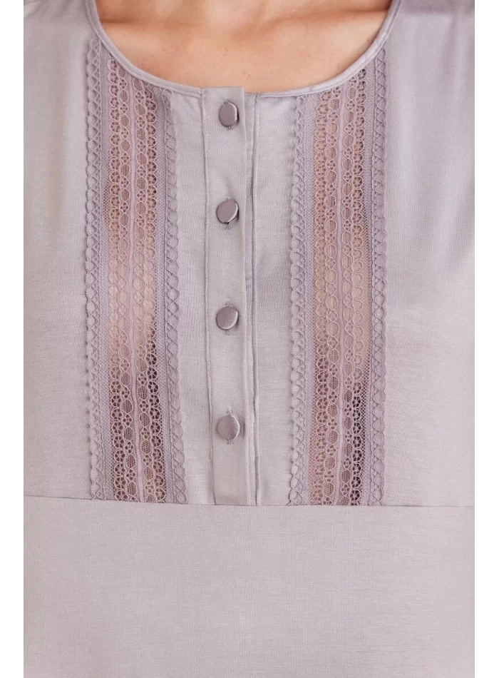 Dantelli Şık 3lü Pijama Takımı - Royal