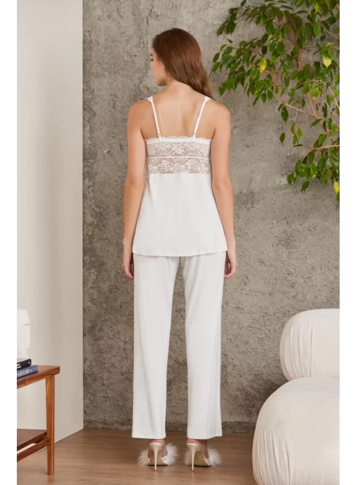 Kaliteli Şık 3Lü Lohusa Pijama Takımı - Ekru