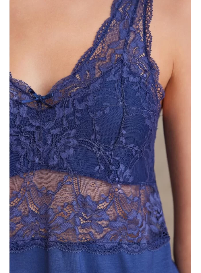 Kaliteli Şık Lacivert 3Lü Pijama Takımı