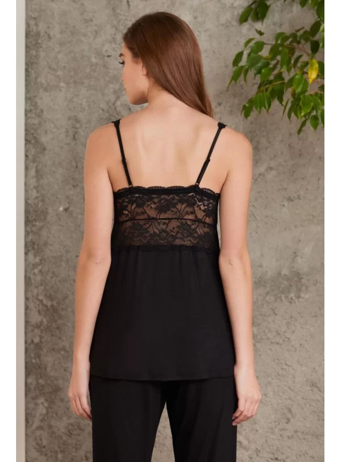 Kaliteli Şık Siyah 3Lü Pijama Takımı