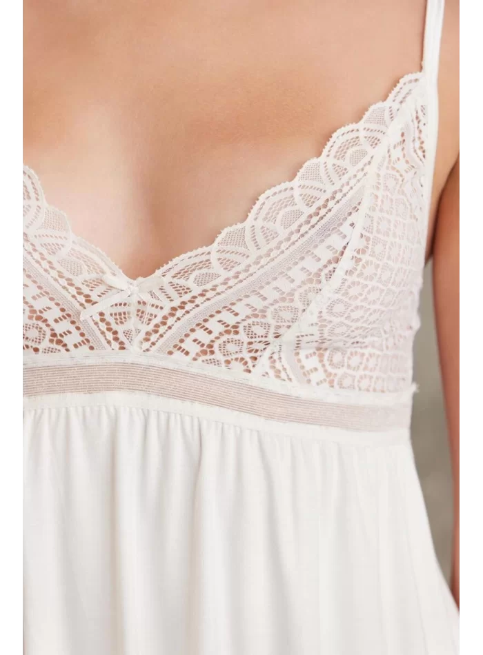 Kaliteli Şık 3Lü Ekru Pijama Takımı