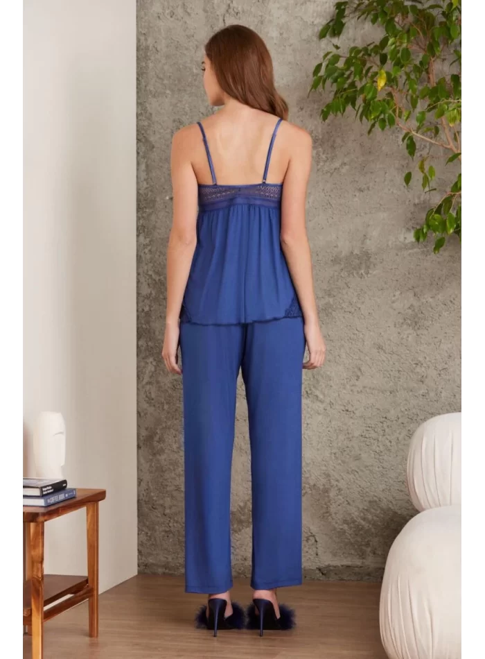 Kaliteli Şık Lacivert 3Lü Pijama Takımı