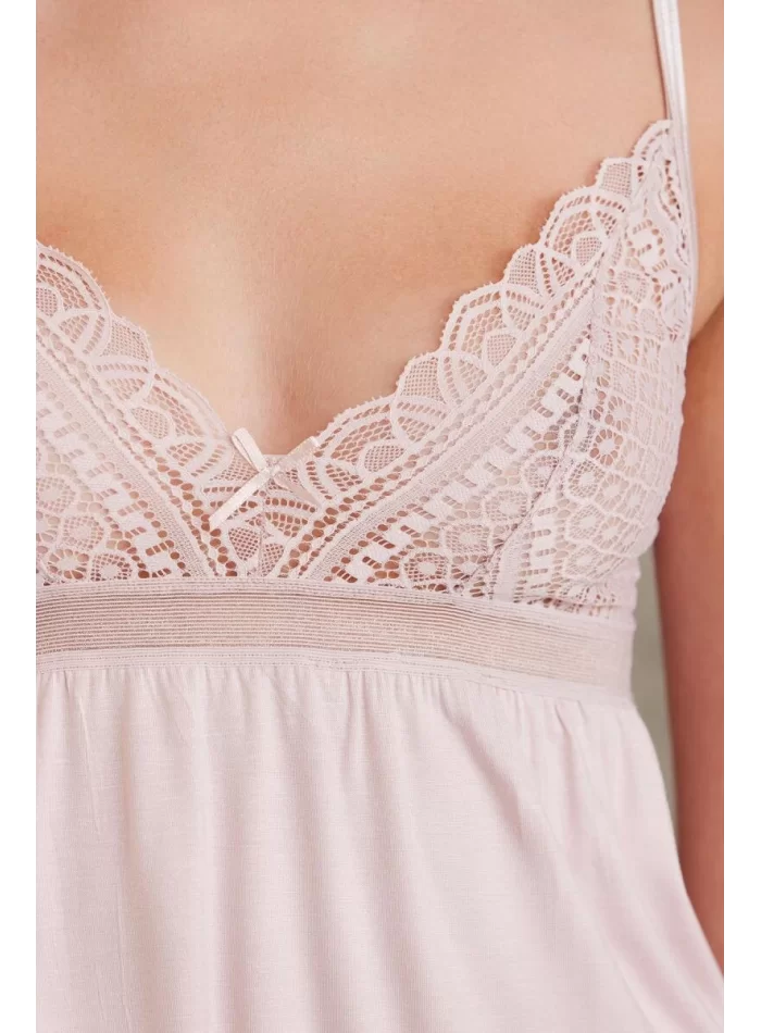 Kaliteli Şık 3Lü Pijama Takımı - Pudra Renk