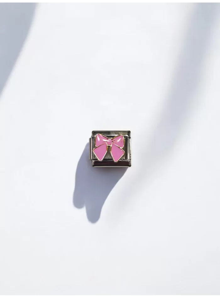 Fiyonk Desenli Pembe İtalyan Charm
