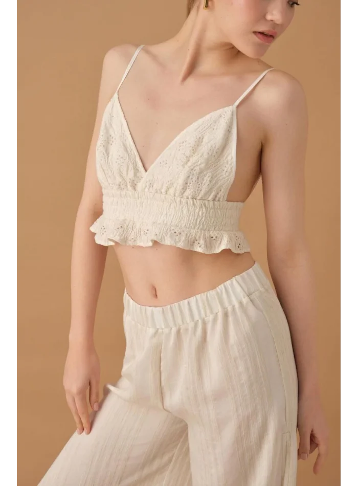 FLEUR Şık ve Rahat Braletli Kadın Pijama Takımı - Neutral