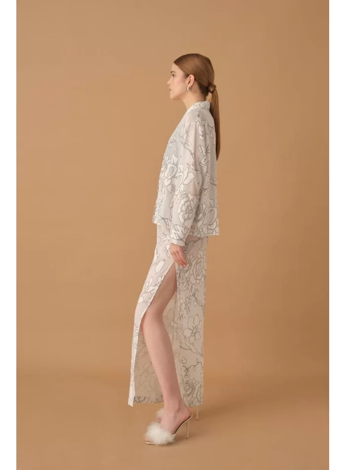 IRIS Şık ve Rahat Kadın Braletli Pijama Takımı - Beyaz