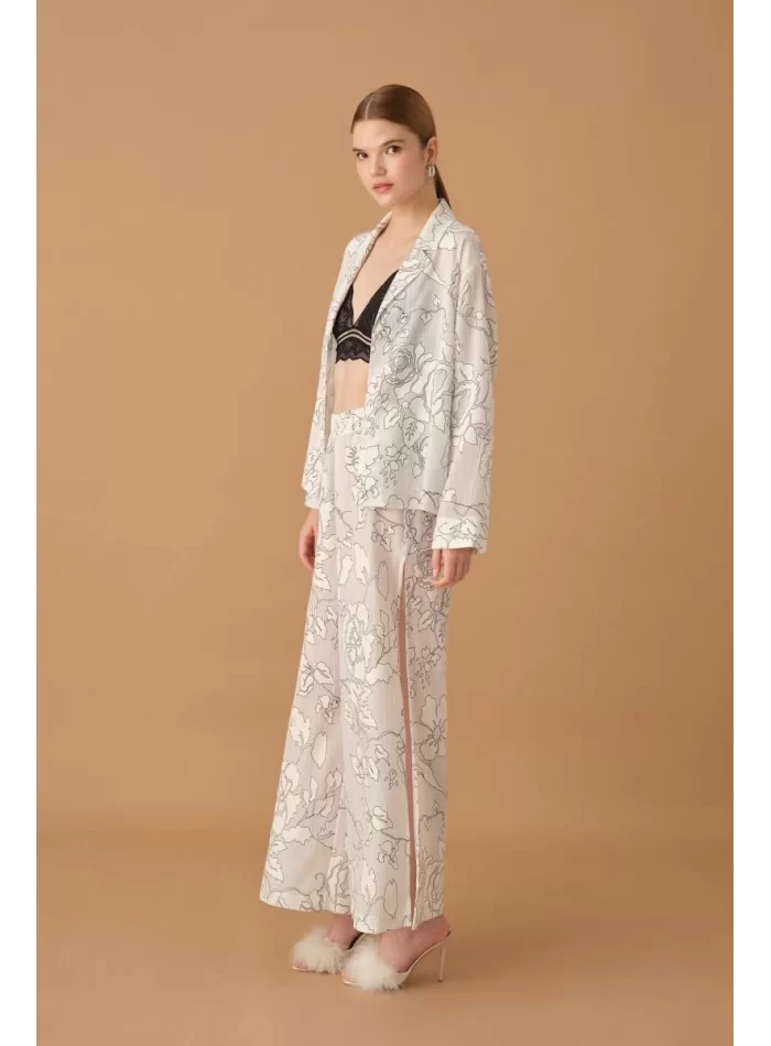 IRIS Şık ve Rahat Kadın Braletli Pijama Takımı - Beyaz