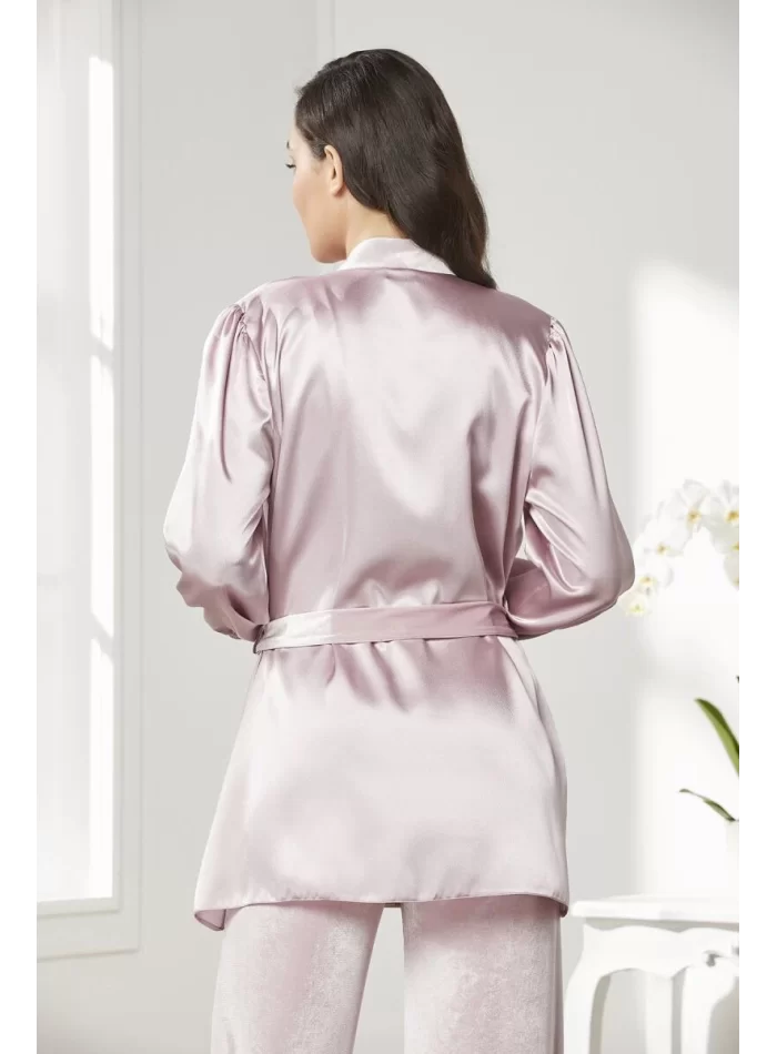 Kaliteli Şık Kadın Crop Pijama Takımı - Rose Renk