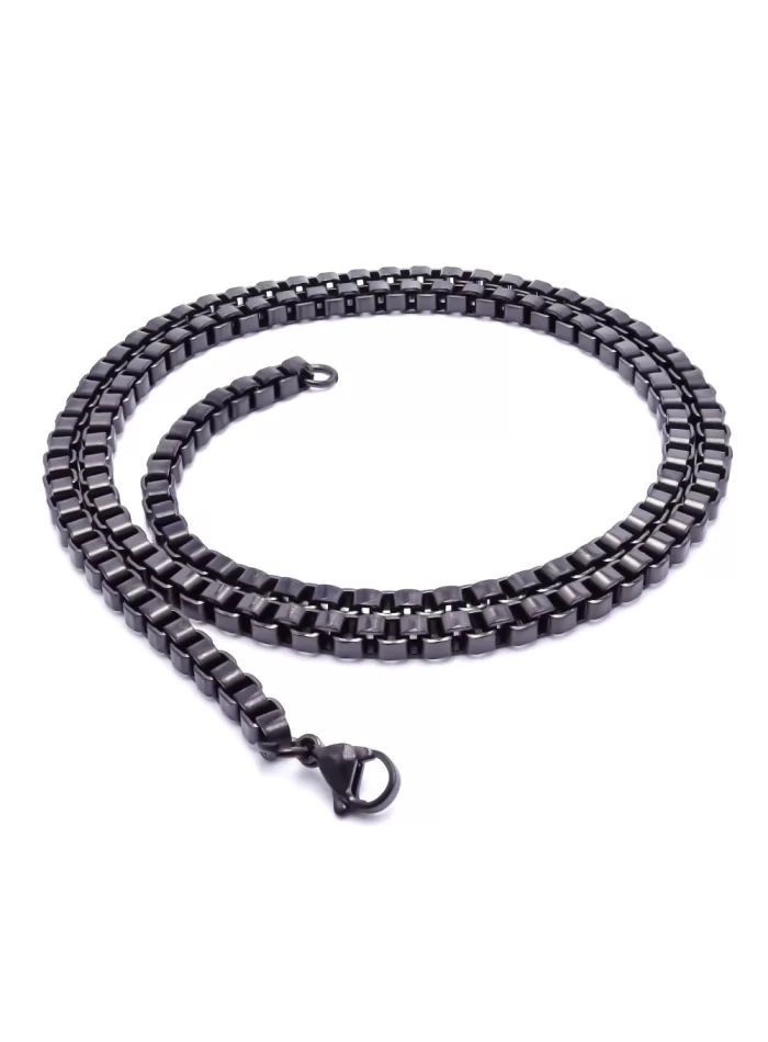 Kare Arnavut Çelik Kolye 4Mm