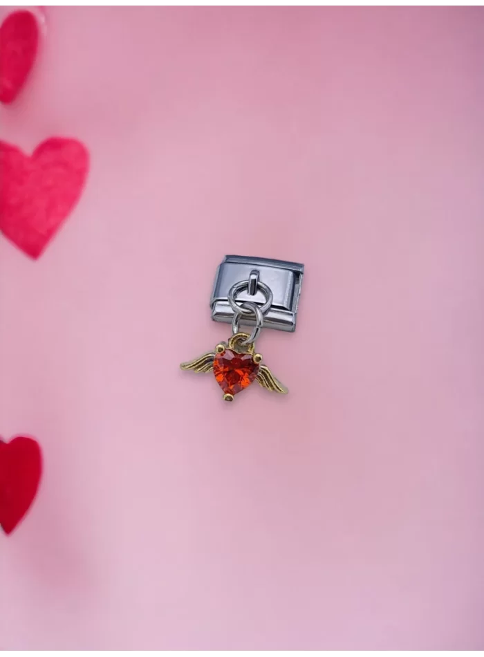 Kırmızı Taşlı Sallantılı Charm
