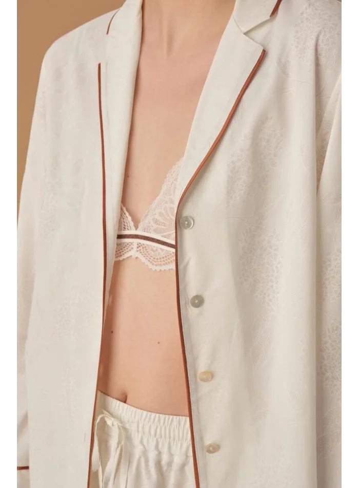Kylie Şık Rahat Beyaz Kadın Pijama Takımı