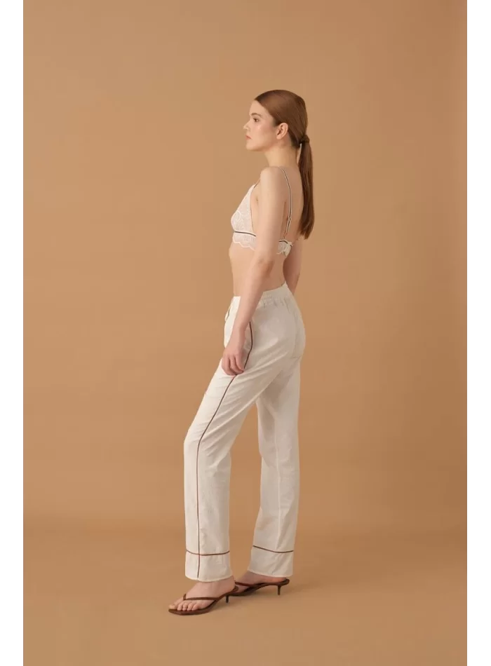 Kylie Şık Rahat Beyaz Kadın Pijama Takımı