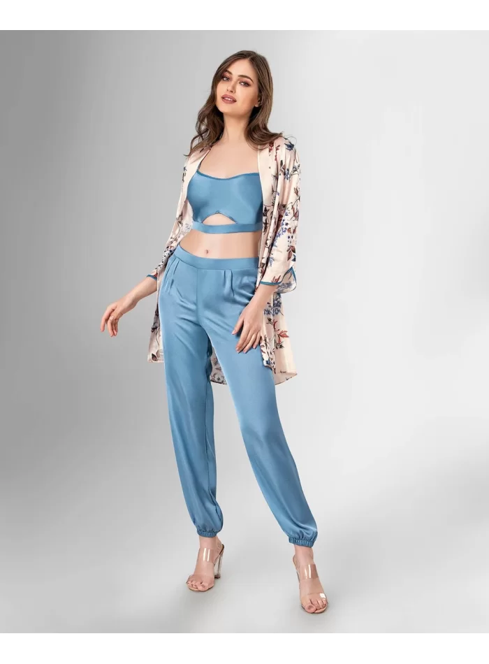 Kaliteli Şık 3lü Pijama Takımı - Azo Frei Onaylı