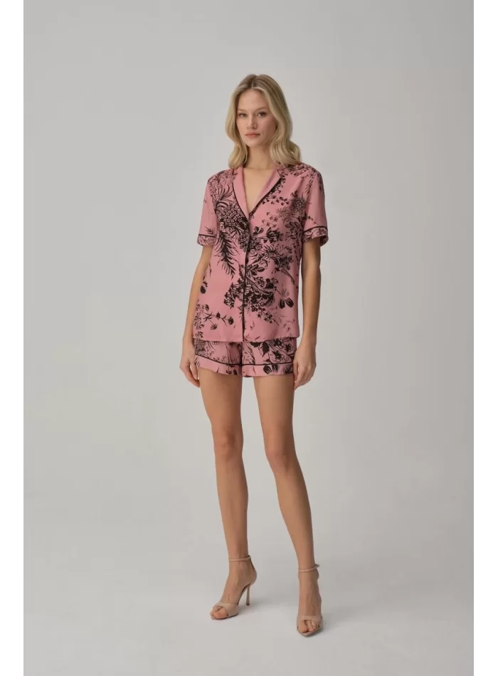 LUNA Şık Rose Renkli Kadın Pijama Takımı